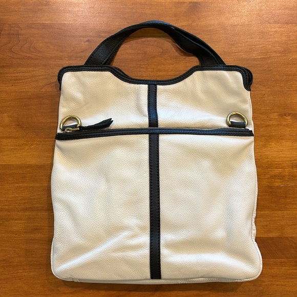 FOSSIL BUCKET HOBO TOTE Leather Tri-Color EUC & Strap Crossbody 2-Way Bag Boho - Picture 5 of 17